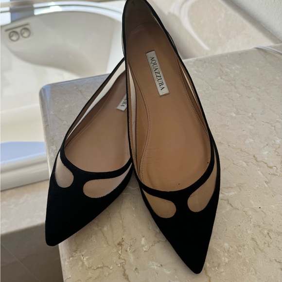 Aquazzura Amal suede flats mesh 40.5 - Picture 3 of 6
